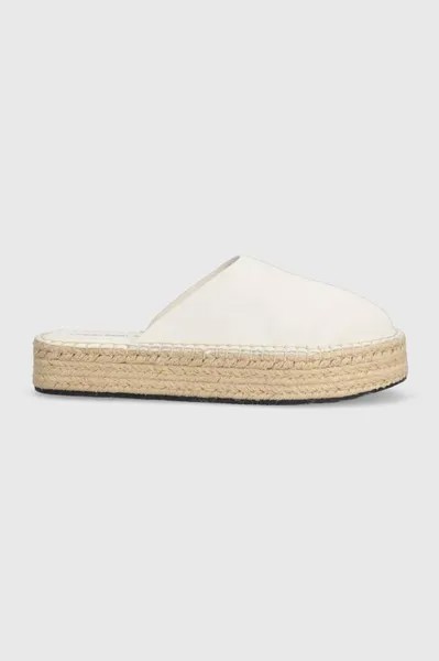 Замшевые шлепанцы FLATFORM ROPE MULE SU CON Calvin Klein Jeans, бежевый