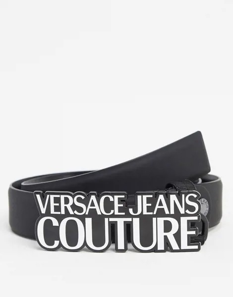 Ремень с фирменной пряжкой Versace Jeans Couture-Черный