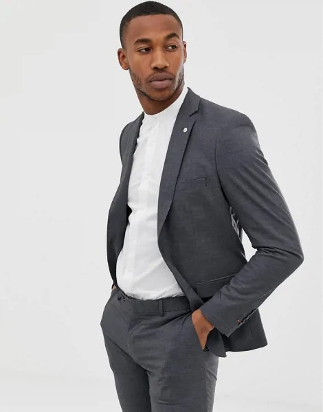 Серый однобортный приталенный пиджак Avail London