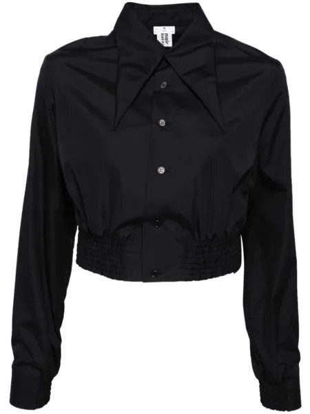 Noir Kei Ninomiya укороченная рубашка с объемным воротником, черный