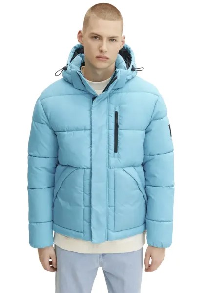 TOM TAILOR джинсовая верхняя куртка, с капюшоном, с капюшоном Tom Tailor Denim, голубой