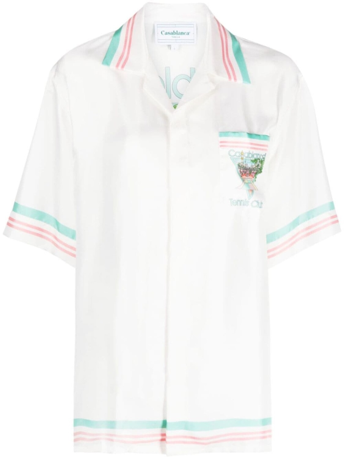Casablanca шелковая рубашка Tennis Club Icon, белый