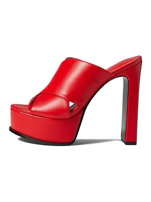 GUESS Красные женские босоножки без шнуровки на каблуке Venda на платформе 2 дюйма, размер 8,5 м