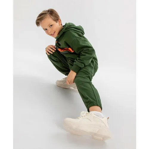 Брюки спортивные Button Blue, размер 152, зеленый
