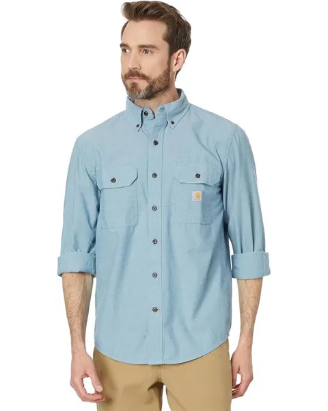 Рубашка Carhartt Loose Fit Midweight Chambray Long Sleeve, цвет Blue Chambray