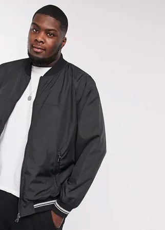 Черный бомбер с контрастной отделкой Jacamo