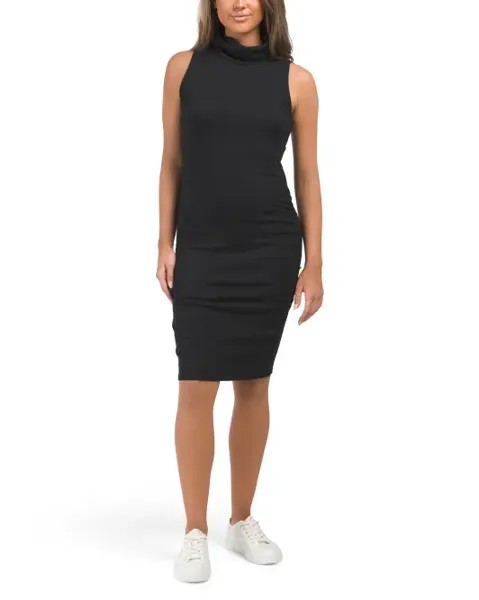Мини-платье Macy с воротником-стойкой Made In USA Michael Stars, черный