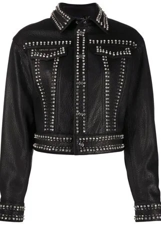 Philipp Plein байкерская куртка с декором Skull