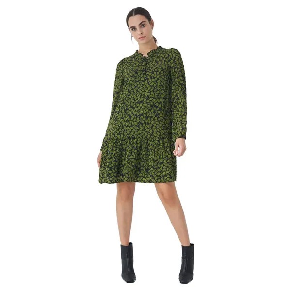 Платье Salsa Jeans 125371 Floral Print With Collar, зеленый