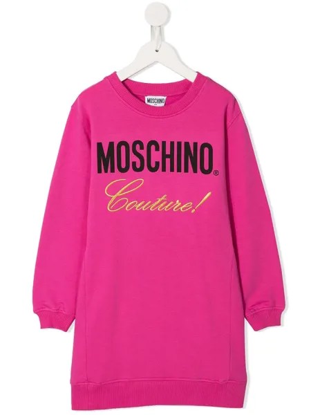 Moschino Kids платье-толстовка с логотипом