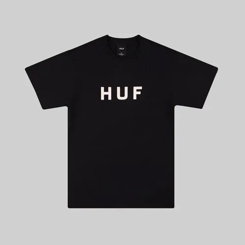 Футболка HUF, хлопок, принт печать, размер M, черный