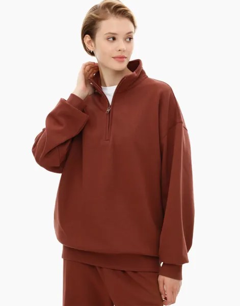 Свитшот женский Gloria Jeans GAC020753 коричневый L-XL/170