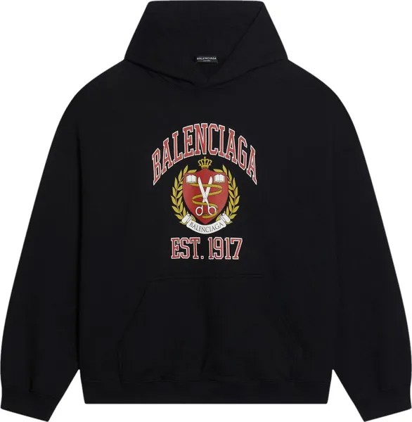 Худи Balenciaga Wide Fit Hoodie 'Black/Red', черный