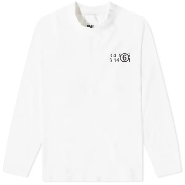 Футболка Maison Margiela Number Logo Mock Neck Long Sleeve Tee
