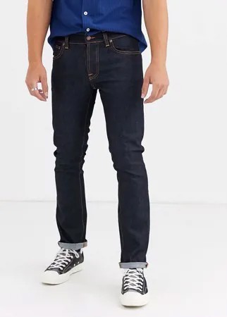 Темно-синие прямые джинсы слим Nudie Jeans Co Grim Tim-Темно-синий