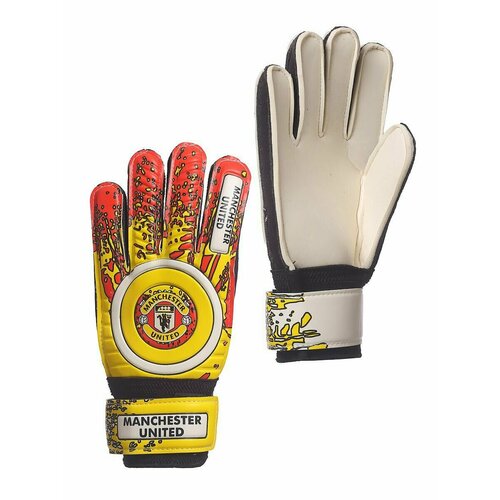 Перчатки вратарские Manchester United FC, размер 4, желтый, красный, белый