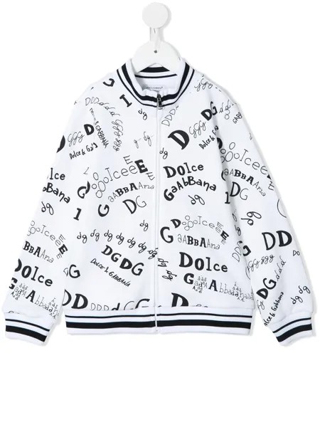 Dolce & Gabbana Kids кардиган на молнии с логотипом