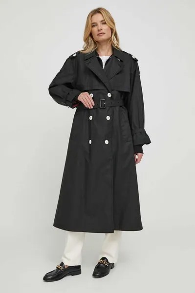 Хлопковый плащ Tommy Hilfiger, черный