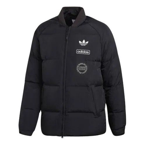 Пуховик adidas originals Graphic JKT Contrasting Colors Windproof Stay Warm Sports Down Jacket Black, черный
