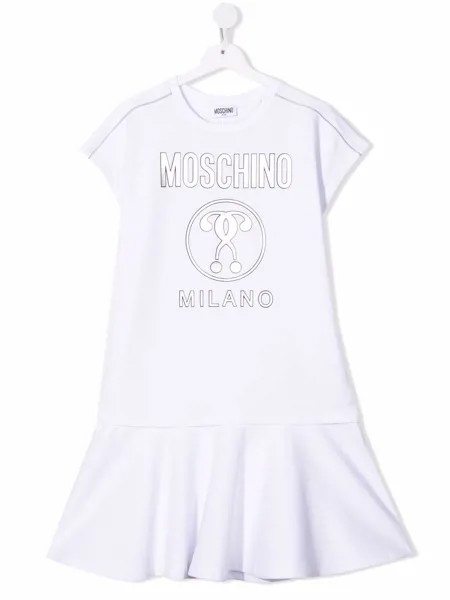 Moschino Kids платье-футболка с принтом Double Question Mark