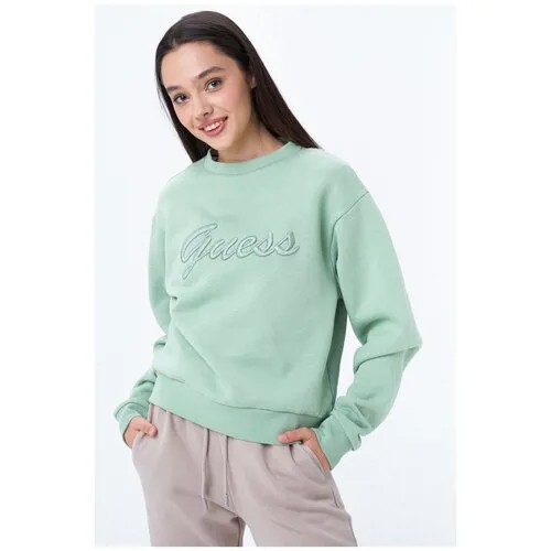 Утепленный свитшот с вышивкой GUESS JEANS W1BQ01_G6K4 Бежевый 44