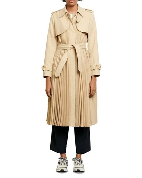 Плиссированный тренч Vino Sandro, цвет Tan/Beige