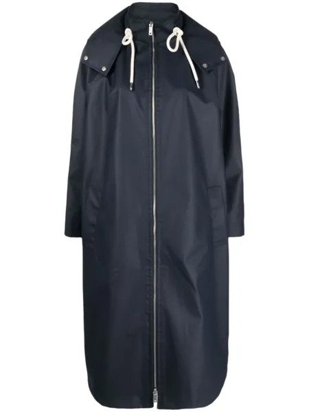 Emporio Armani плащ Coordinates с капюшоном и логотипом, синий