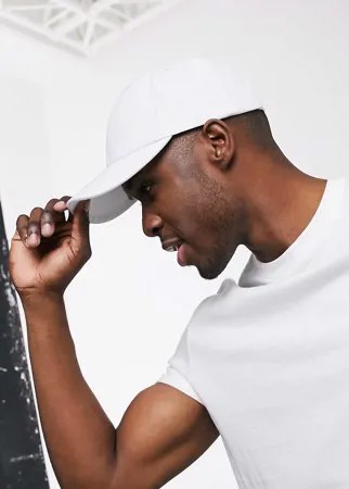 Белая бейсболка из хлопка ASOS DESIGN-Белый