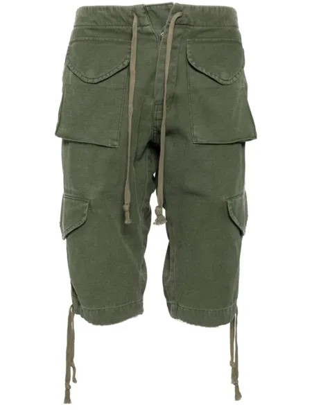 Greg Lauren хлопковые шорты-карго длиной до колена, зеленый