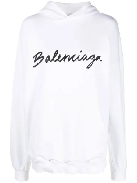 Balenciaga худи с логотипом, белый