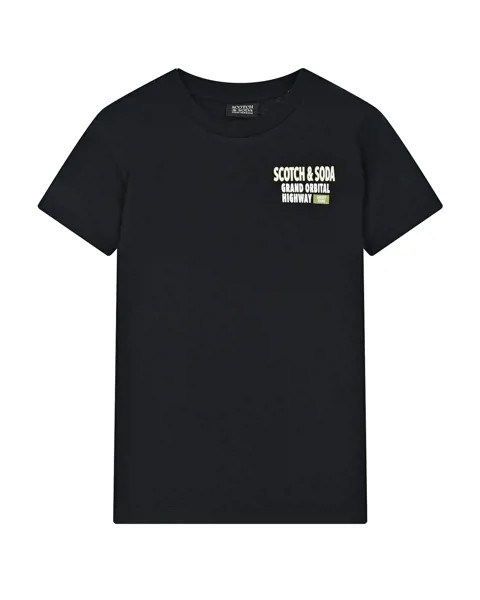 Черная футболка с белым лого Scotch&Soda детская