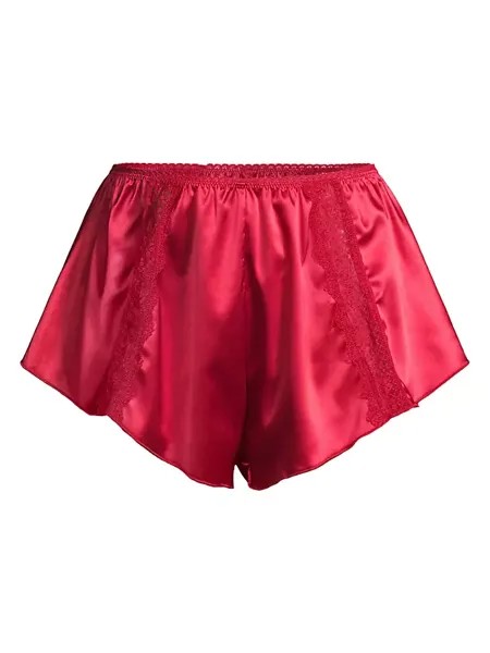 Атласные шорты Lucille с кружевной отделкой Kat The Label, красный