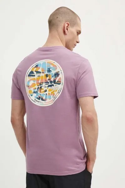 Хлопковая футболка Rip Curl, фиолетовый
