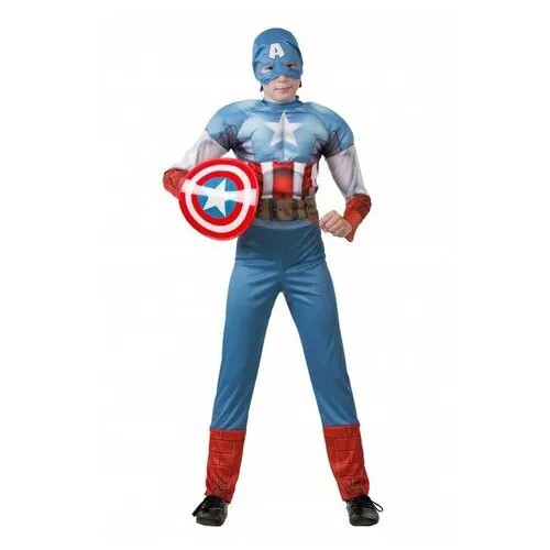 5091 Капитан Америка. Мстители. (Сорочка, брюки, головной убор) (Зв. маскарад) Марвел р.140-68 Супергерои и комиксы Батик