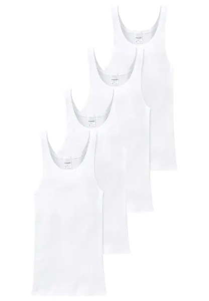 Майка Schiesser/Tanktop Cotton Essentials Doppelripp, белый