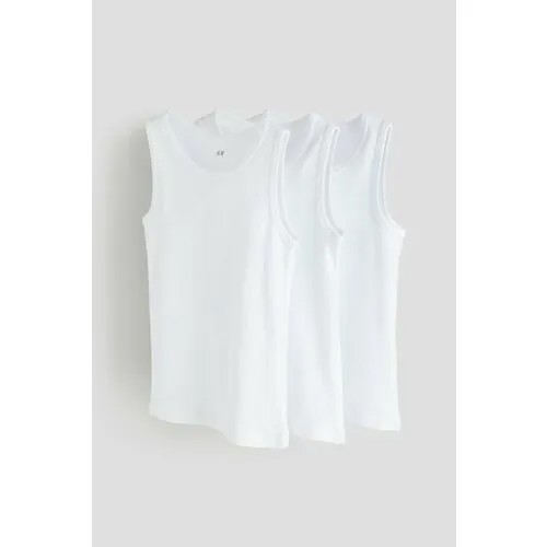 Майка  H&M, 3 шт., размер 134/140, белый