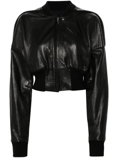 Rick Owens кожаная куртка на молнии, черный