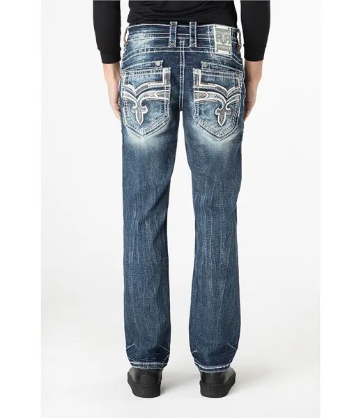 Rock Revival McHenry Straight Fit 32 Джинсы с внутренним швом, синий