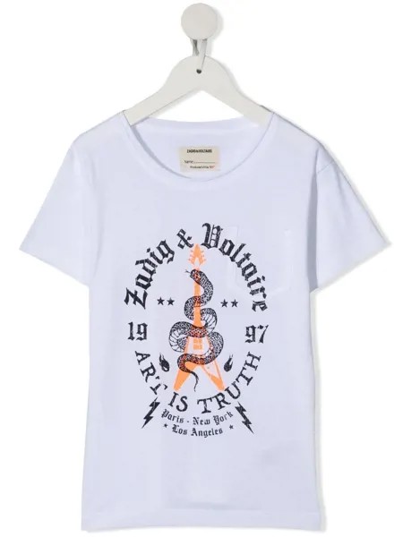 Zadig & Voltaire Kids футболка с графичным принтом