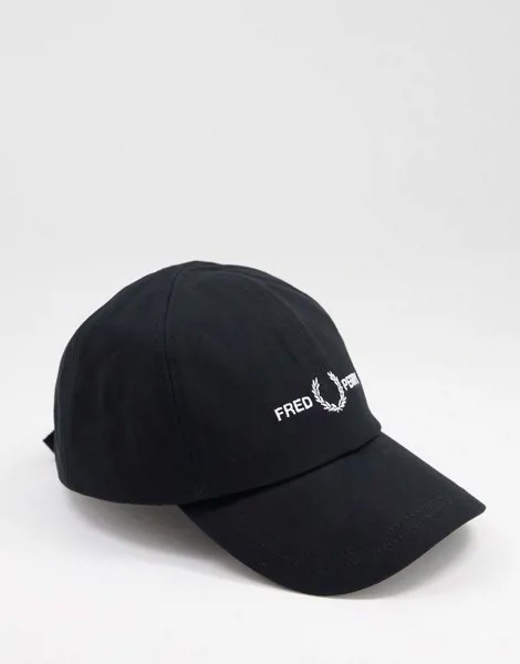 Черная кепка из хлопкового твила с логотипом Fred Perry-Черный