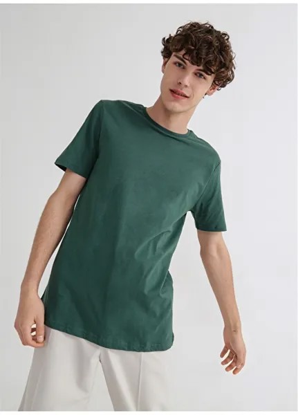 Простая зеленая мужская футболка со стандартным узором с круглым вырезом Aeropostale