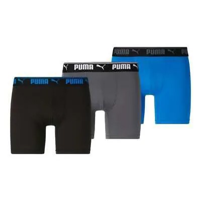 Puma 3Pk Mens Training Fit Boxer Brief Mens Blue Casual 858380-01