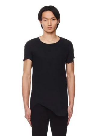 Черная футболка с асимметричным низом