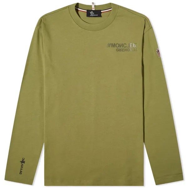 Футболка Moncler Grenoble Long Sleeve Logo T-Shirt, зеленый