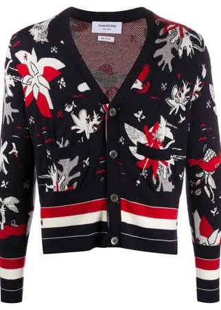 Thom Browne жаккардовый кардиган Hawaiian