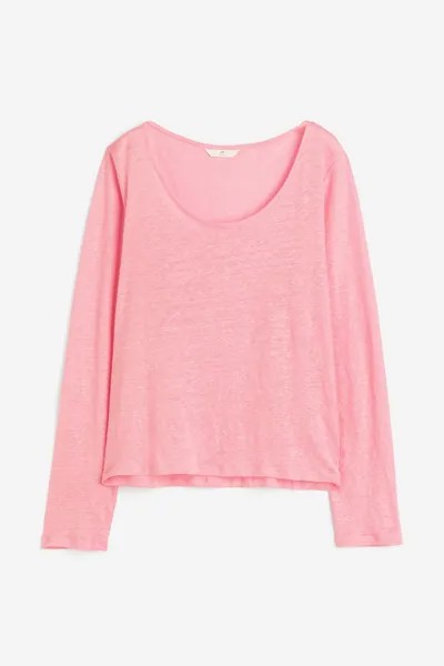 Лонгслив женский H&M 1128778004 розовый M (доставка из-за рубежа)