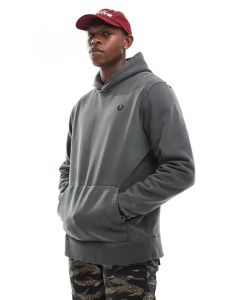 Серая толстовка с капюшоном Fred Perry