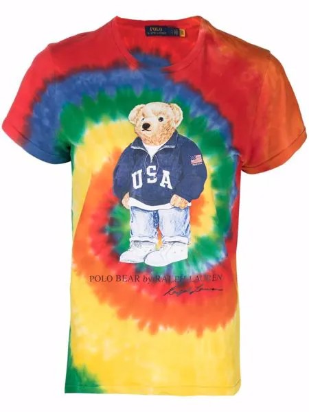 Polo Ralph Lauren tie-dye teddy-print T-shirt