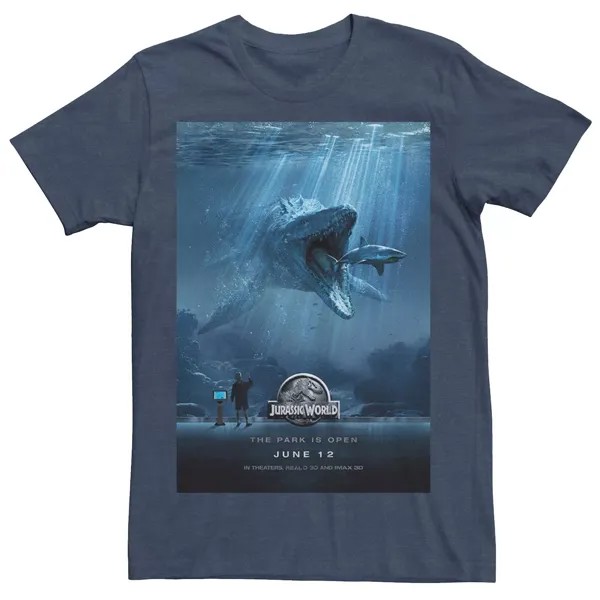 Мужская футболка с постером фильма Mosasaurus Jurassic World