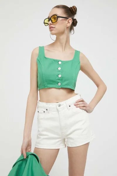 Джинсовый топ Tommy Jeans, зеленый